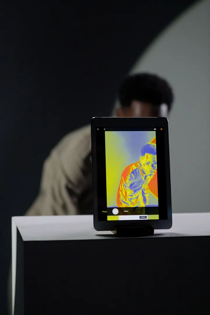 Infrared image displayed on a tablet